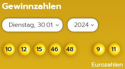 Eurojackpot: Zahlen & Quoten der Dienstags-Ziehung