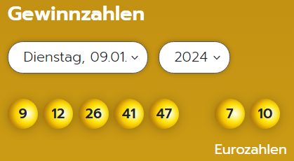 Eurojackpot: Zahlen & Quoten der Dienstags-Ziehung