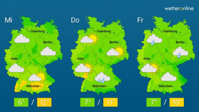 Tiefs bringen mehr Wolken und Regen