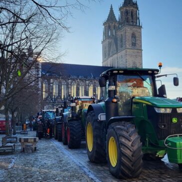 Bauernproteste: Polizeiinspektion Magdeburg im Einsatz