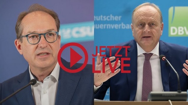 Livestream: Statement von CSU-Landesgruppenchef Dobrindt und Bauernverbandspräsident Rukwied