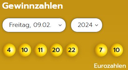 Eurojackpot: Zahlen & Quoten der Freitags-Ziehung