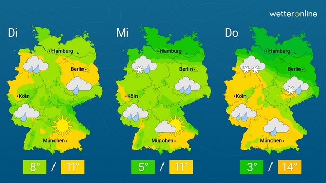 Im Norden kurz winterlich