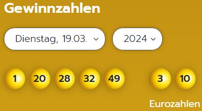 Eurojackpot: Zahlen & Quoten der Dienstags-Ziehung / 217.176 Euro gehen nach Sachsen-Anhalt