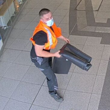 Öffentlichkeitsfahndung der Bundespolizei: Bisher unbekannter Täter entwendeten gemeinschaftlich mehrere Teppiche im Hauptbahnhof Halle