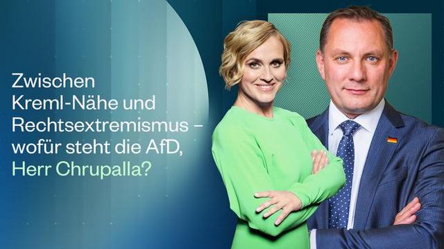 CAREN MIOSGA heute um 21:45 Uhr im Ersten: Wofür steht die AfD, Herr Chrupalla?