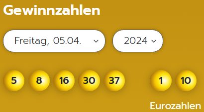 Eurojackpot: Zahlen & Quoten der Freitags-Ziehung / 69.910 Euro gehen nach Sachsen-Anhalt