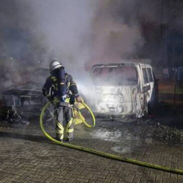 Feuerwehr im Einsatz: Fahrzeuge brennen in Barleben