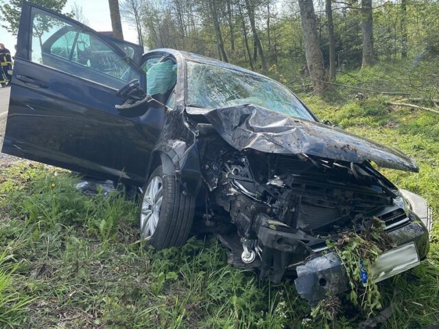 B242: Autofahrer kommt von der Fahrbahn ab und wird schwer verletzt