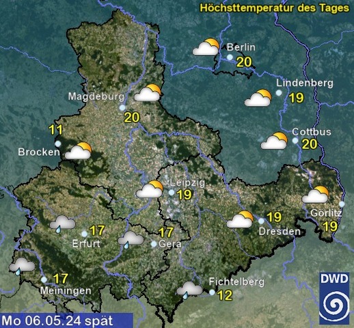 Sachsen-Anhalt Wetter am Montag