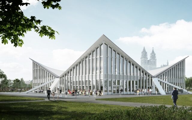 Hyparschale wird zum einzigartigen Veranstaltungsort / Sanierung steht kurz vor dem Abschluss / Oberbürgermeisterin eröffnet