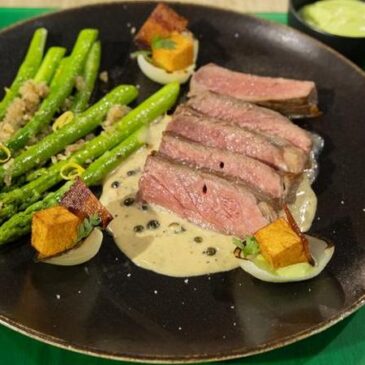 Die Küchenschlacht: Rumpsteak au poivre mit grünem Spargel vom 14. Juni 2024