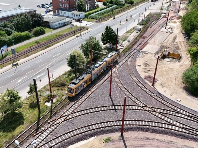 Neubau Straßenbahnstrecke Rothensee: Umfangreiche Bauarbeiten sorgen für Unterbrechung des Straßenbahnverkehrs