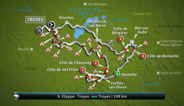 Ab 14:00 Uhr im Livestream: Tour de France – 9. Etappe: Troyes – Troyes (199 km) (Das Erste 14:20 – 18:00 Uhr)