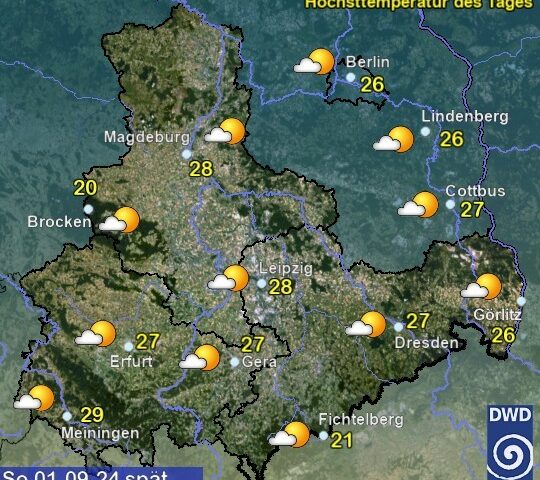 Sachsen-Anhalt Wetter am Sonntag