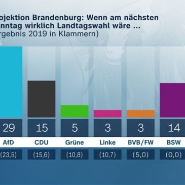 ZDF-Politbarometer Extra September I Brandenburg: AfD könnte in Brandenburg stärkste Partei werden / Klare Mehrheit will Dietmar Woidke (SPD) weiter als Ministerpräsidenten