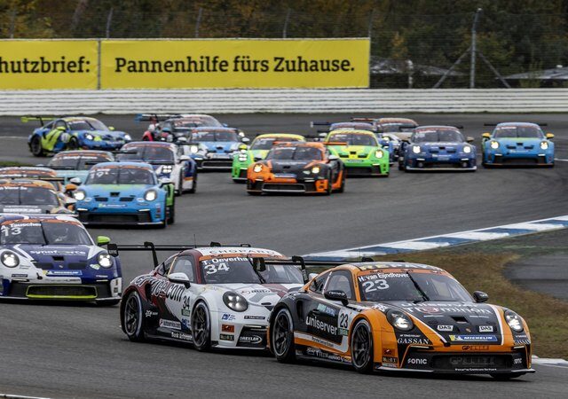Rennen 15, Porsche Sixt Carrera Cup Deutschland, 8. Runde, Hockenheimring (D): Sieg für Huub van Eijndhoven, Titelentscheidung bleibt weiter offen