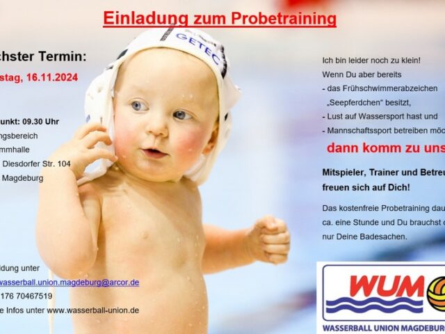 Einladung zum Nachwuchs-Probetraining