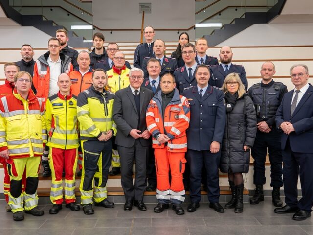 Oberbürgermeisterin Simone Borris begrüßte Bundespräsidenten Frank-Walter Steinmeier