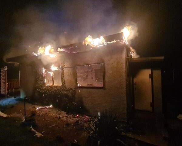 Verletzte Person nach Gartenlaubenbrand