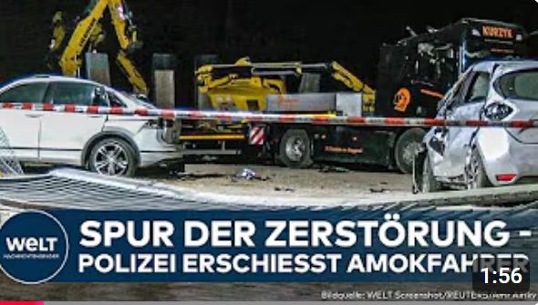 AMOKFAHRT MIT BAGGER: Drei verletzte Beamte – Polizei erschießt den Täter