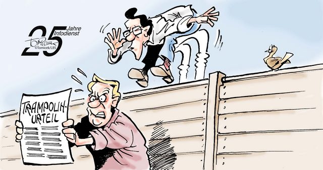 Trampolin als Ausguck: Nachbar verwahrte sich gegen sportliche Aktivitäten