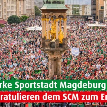 Oberbürgermeisterin gratuliert den SCM-Handballern zum Gewinn der Champions League