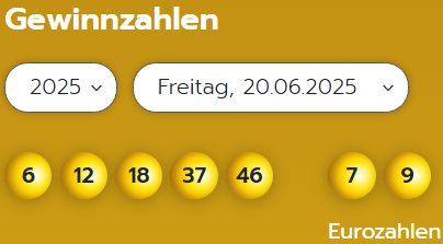 Eurojackpot: Zahlen & Quoten der Freitags-Ziehung