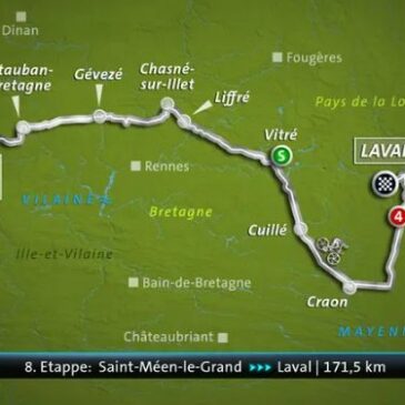 Tour de France – 8. Etappe: Saint-Méen-le-Grand – Laval Espace Mayenne (171 km) (Das Erste 14:00 – 17:30 Uhr)