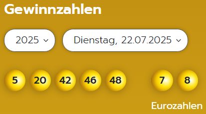 Eurojackpot: Zahlen & Quoten der Dienstags-Ziehung