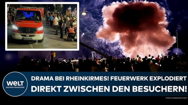 DÜSSELDORF: Augenzeugenvideo! Rheinkirmes! Feuerwerk explodiert zwischen Besuchern – 19 Verletzte!