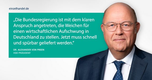 100 Tage Bundesregierung: Handel fordert spürbaren wirtschaftspolitischen Aufbruch und sieht die Koalition vor großen Aufgaben