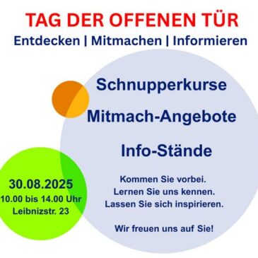 Tag der Offenen Tür in der Volkshochschule Magdeburg / Am 30. August von 10.00 bis 14.00 Uhr in der Leibnizstraße 23