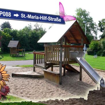 Ottersleben erhält Spielplatztraum in orange, gelb und violett / Neugestaltung in der St.-Maria-Hilf-Straße