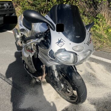 L240: Motorradfahrer kommt von der Fahrbahn ab