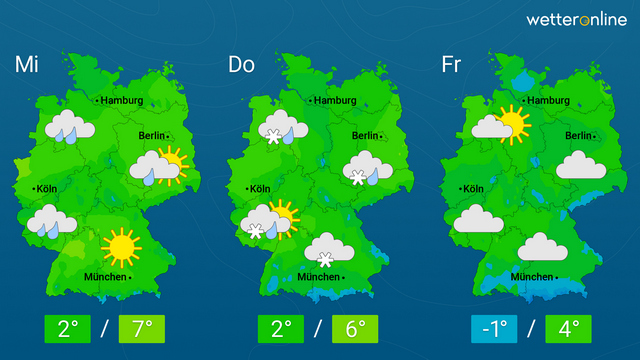 Schnee und Regen am Mittwoch