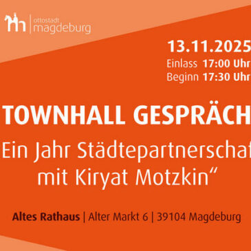 Townhall-Gespräch am 13. November lädt zum Austausch über deutsch-israelische Beziehungen ein