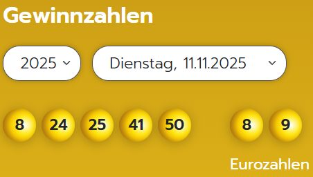 Eurojackpot: Zahlen & Quoten der Dienstags-Ziehung