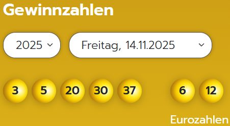 Eurojackpot: Zahlen & Quoten der Freitags-Ziehung