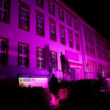 Welt-Frühgeborenen-Tag am 17. November – Universitätsmedizin Magdeburg beleuchtet Frontseite der Universitätsfrauenklinik