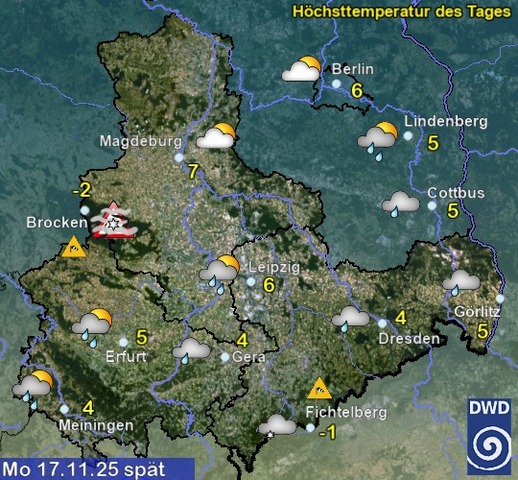 Sachsen-Anhalt Wetter am Montag