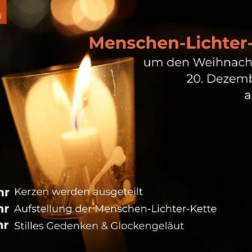 Gedenken der Stadtgesellschaft am 20. Dezember in Stille und Verbundenheit / Aufruf zu einer Menschen-Lichter-Kette