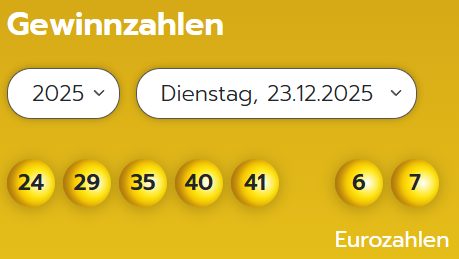 Eurojackpot: Zahlen & Quoten der Dienstags-Ziehung