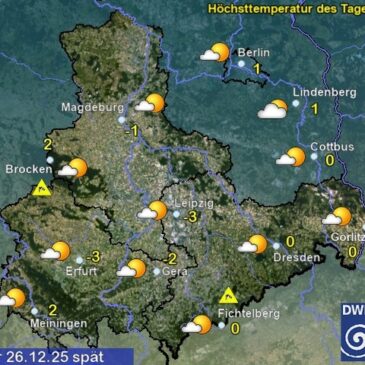 Sachsen-Anhalt Wetter am 2. Weihnachtstag
