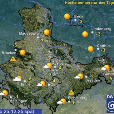 Sachsen-Anhalt Wetter am 1. Weihnachtstag