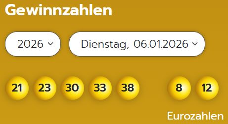 Eurojackpot: Zahlen & Quoten der Dienstags-Ziehung