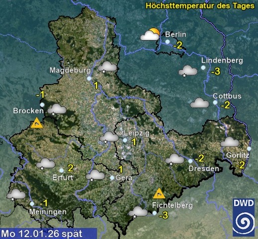 Sachsen-Anhalt Wetter am Montag