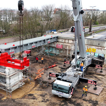 Ringbrücken Halberstädter Straße: Einhub der Behelfsbrücken hat begonnen