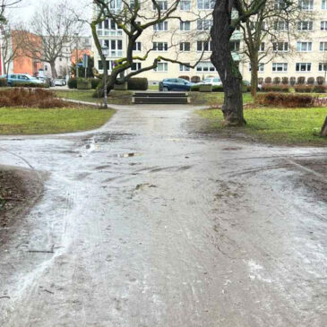 Wegkreuzung im Nordpark wird saniert / Zur Wahrung der Verkehrssicherheit