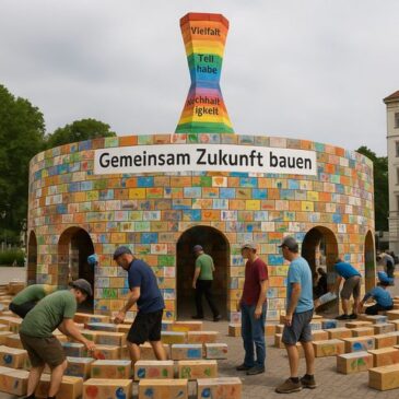 Stadtbibliothek Magdeburg mit Bastelstand und Stand-up-Lesung ab Freitag vor dem Hauptbahnhof